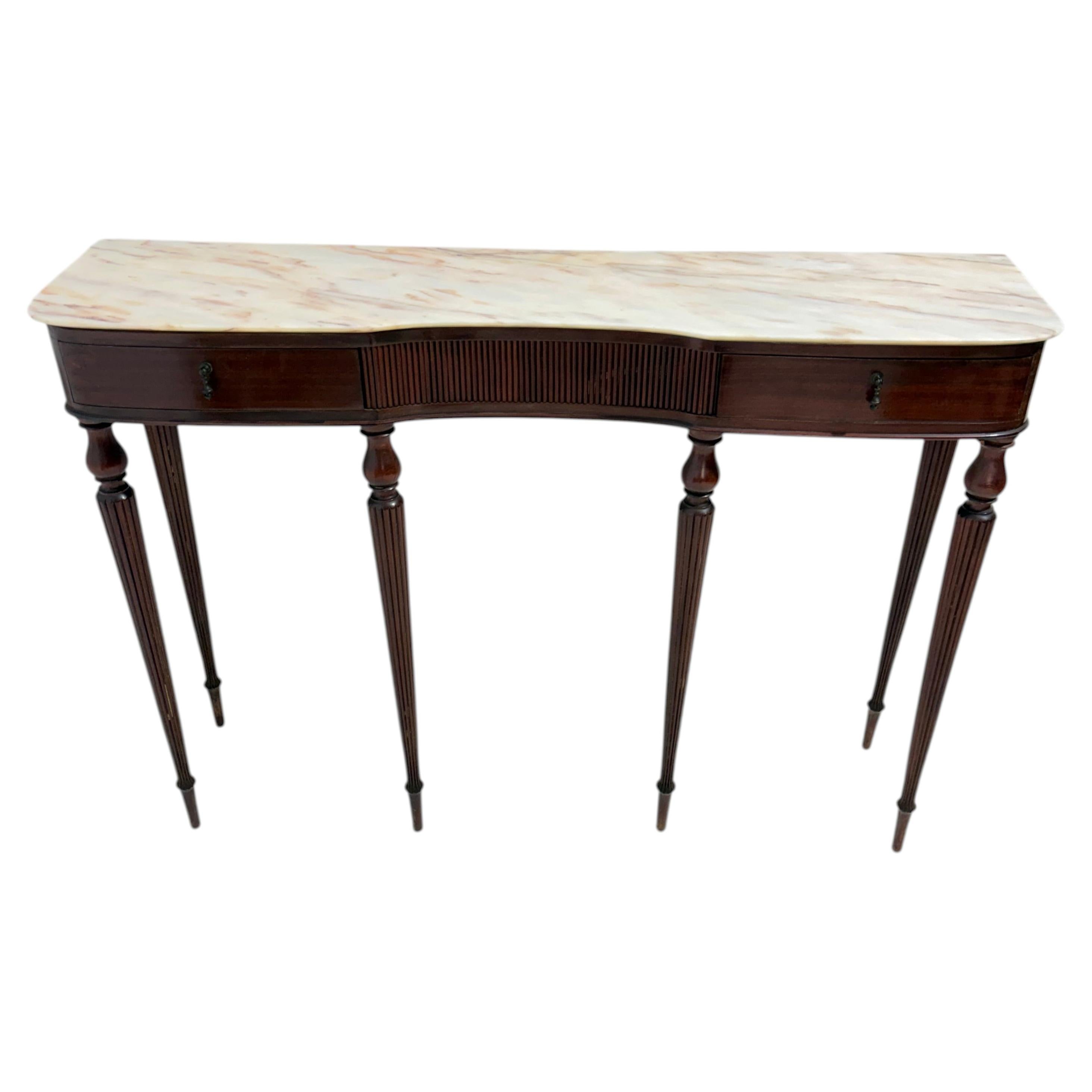Italian Console Table with a marble top, 1950s For Sale