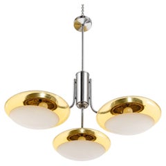 3-Light Chandelier with Murano glass shades, made in Italy, 1970