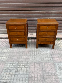 Set of 2 Italian Louis XVI-style Bedside Tables, 1980s