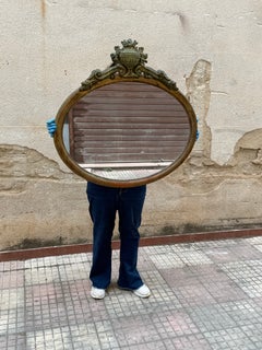 Large oval wall mirror, 1940s