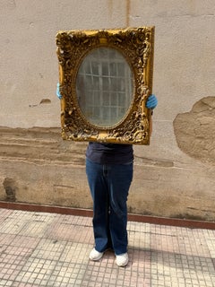 1940s Louis XV-style gold-leaf wall mirror