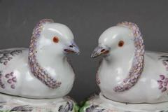 Pair of French Porcelain Dove on Nest Boxes