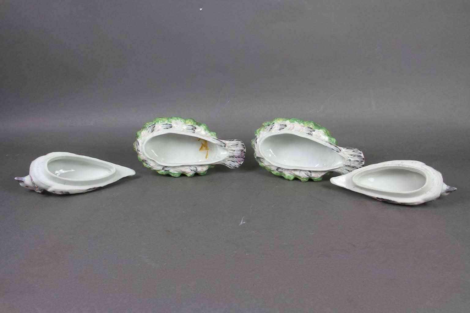 Pair of French Porcelain Dove on Nest Boxes 3