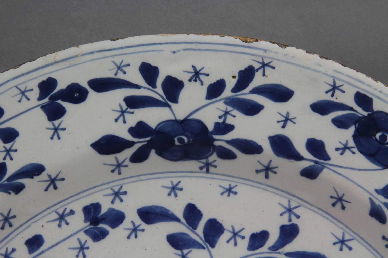 Dutch Large Delft Blue and White Plate