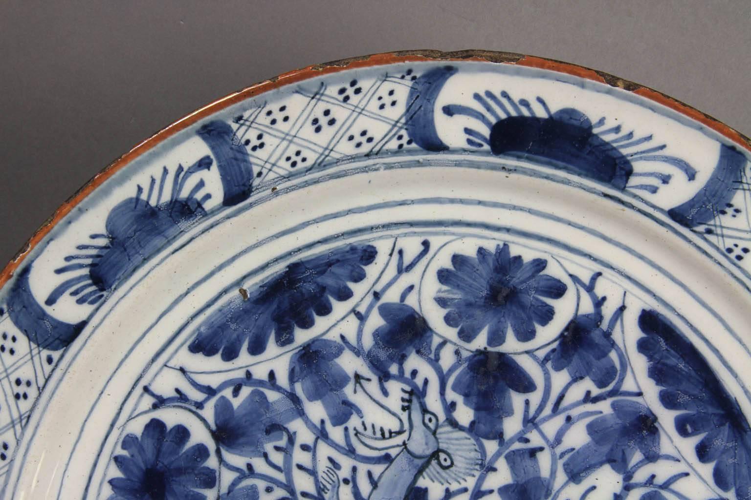 Olandese Piatto Delft blu e bianco in vendita
