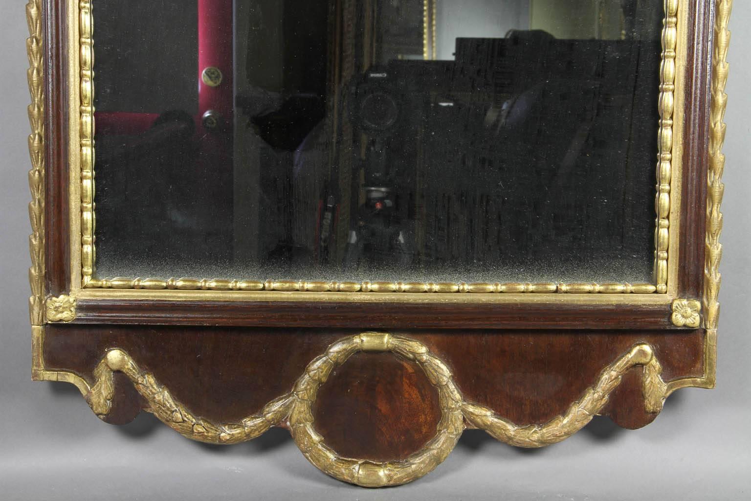 Danish Neoclassical Mahogany and Parcel Gilt Mirror In Good Condition In Essex, MA