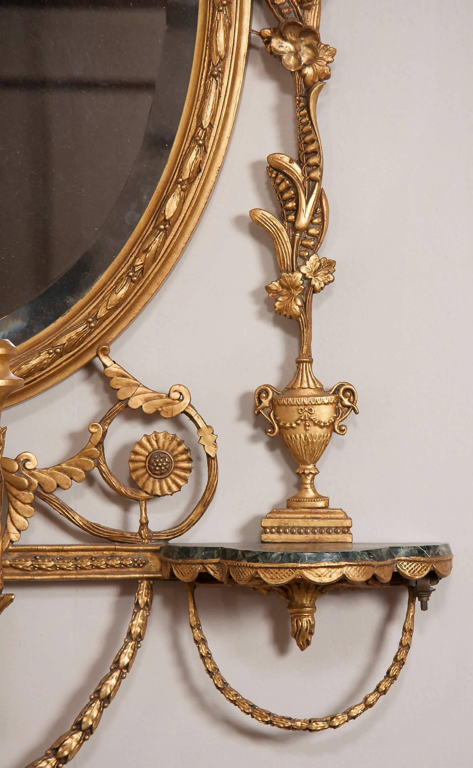 19th Century George III Style Giltwood Girandole Mirror For Sale