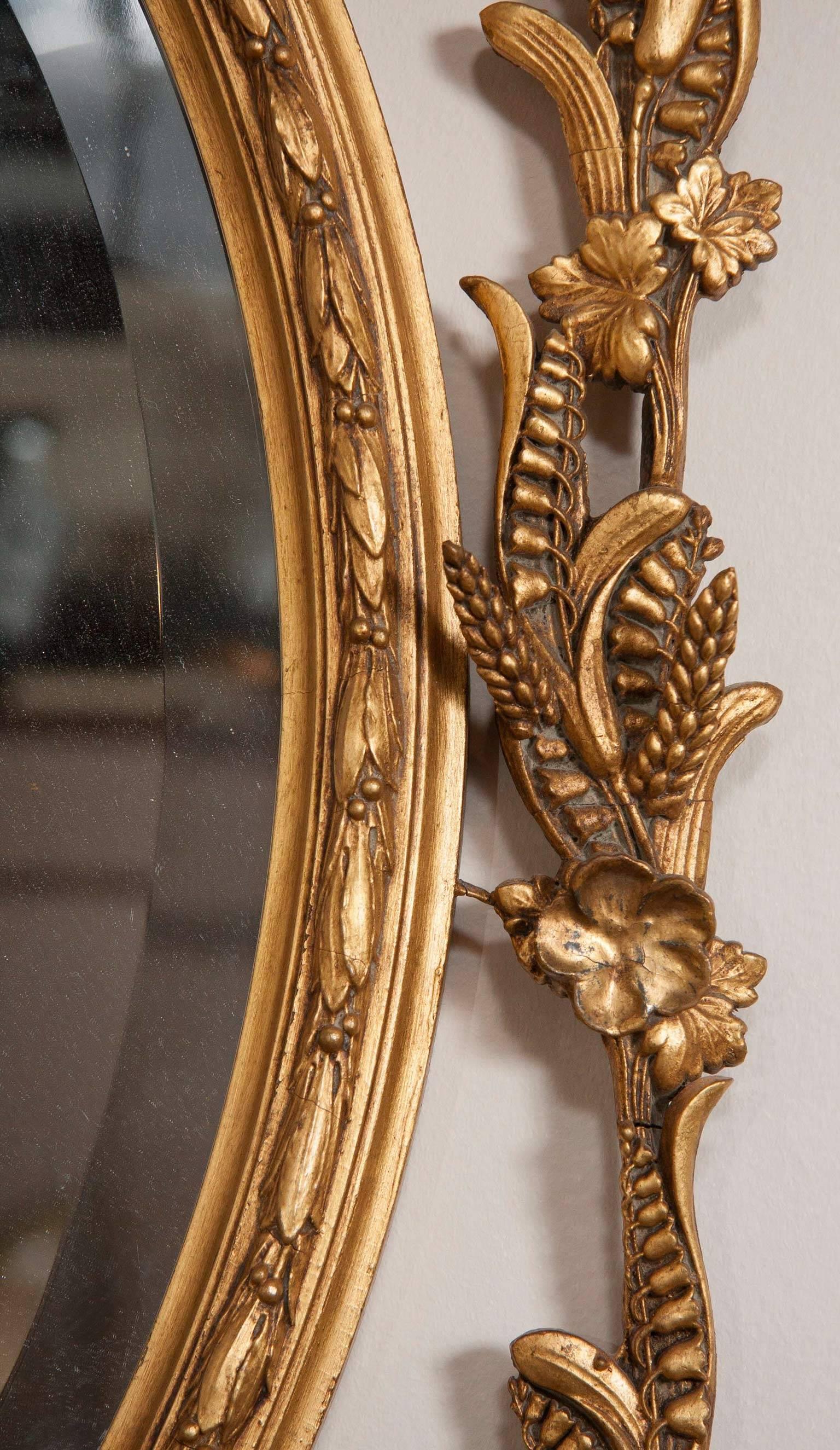 George III Style Giltwood Girandole Mirror For Sale 3