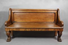 Irish William IV Carved Mahogany Hall Bench