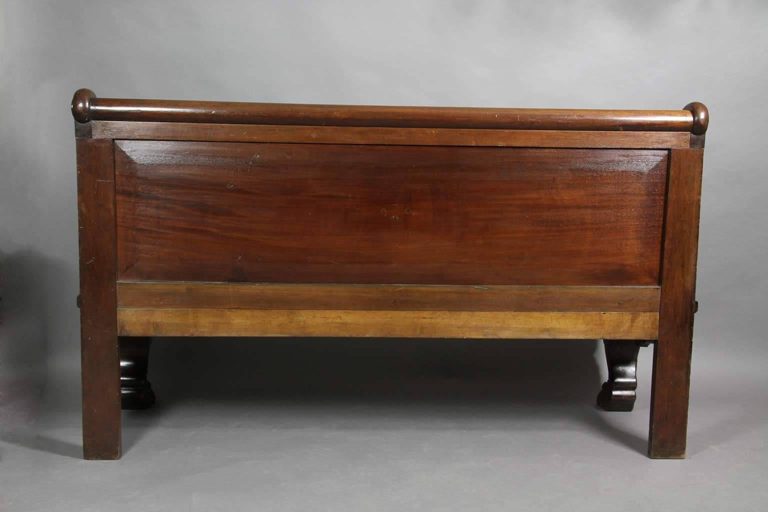 Irish William IV Carved Mahogany Hall Bench 1