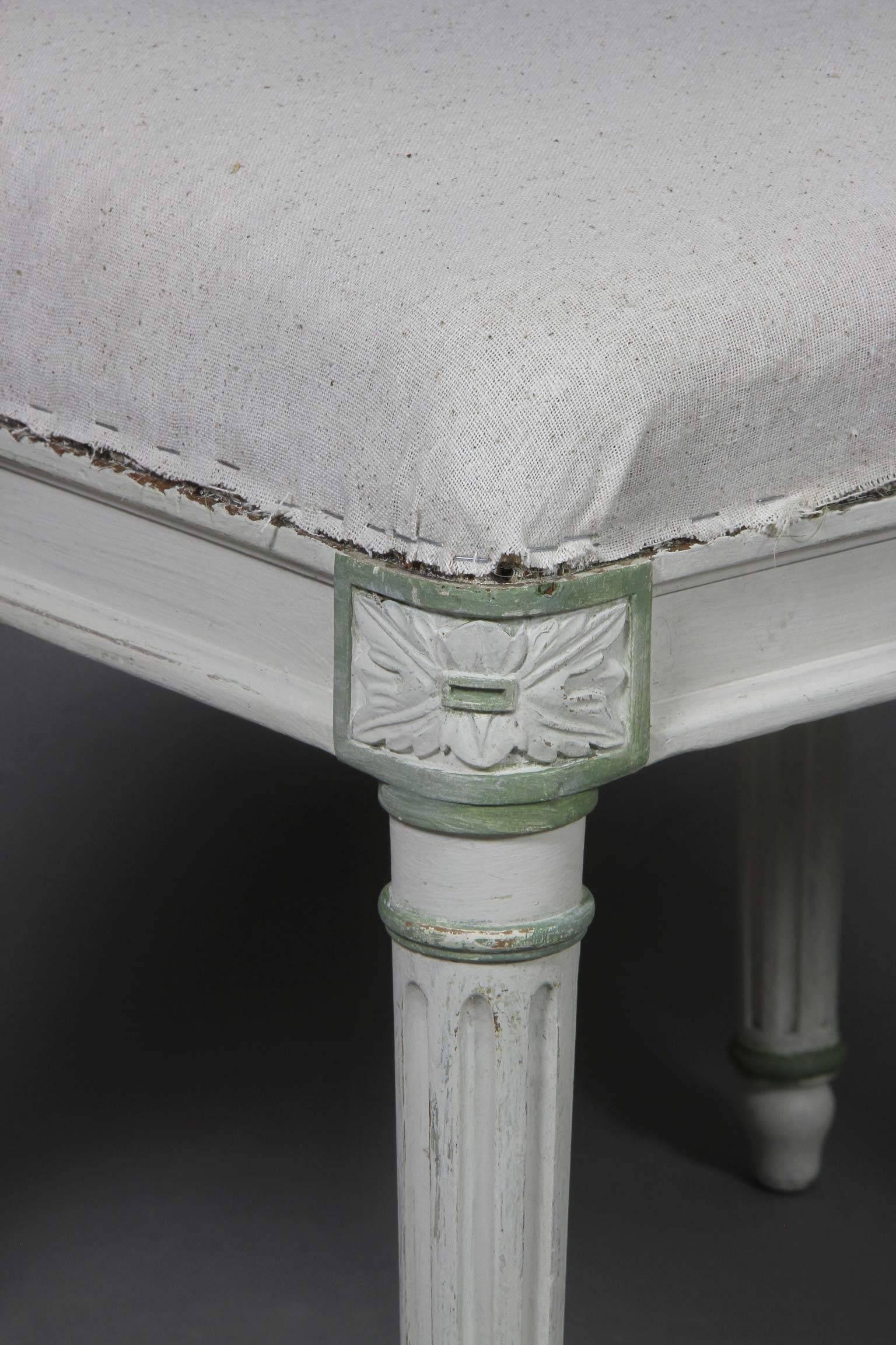 Late 18th Century Pair of Louis XVI Style White Painted Footstools