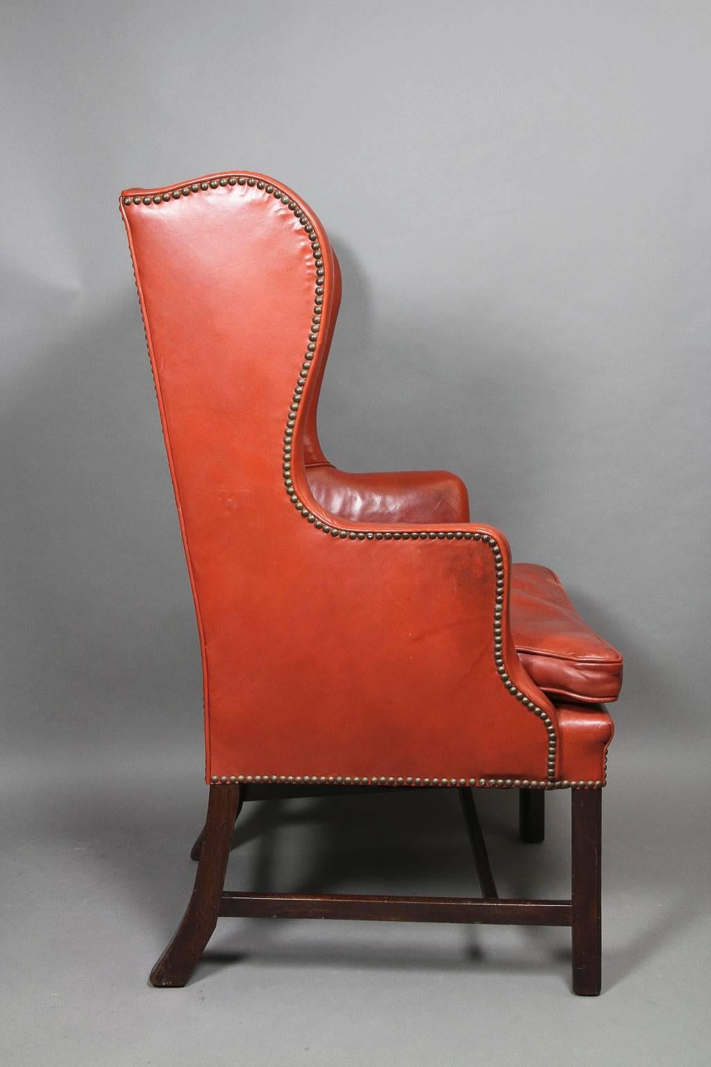 English George III Mahogany Wing Chair
