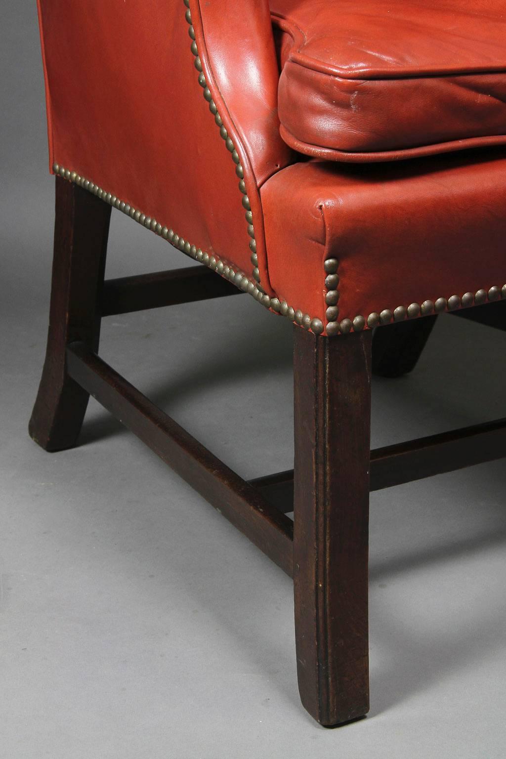 Late 18th Century George III Mahogany Wing Chair