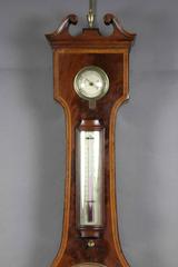 Regency Mahogany and Inlaid Barometer or Clock by P. Taroni, Jersey