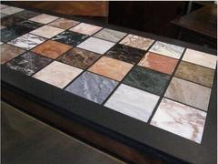 Regency Mahogany and Marble Specimen Console Table