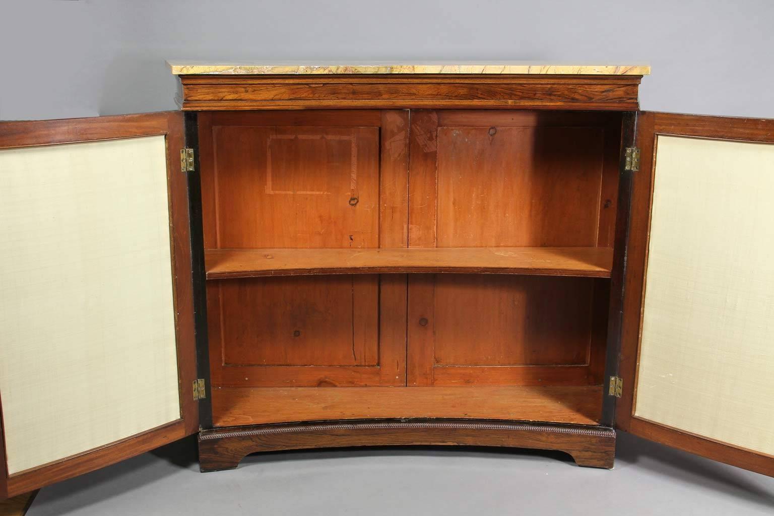 English Regency Rosewood and Brass-Mounted Credenza