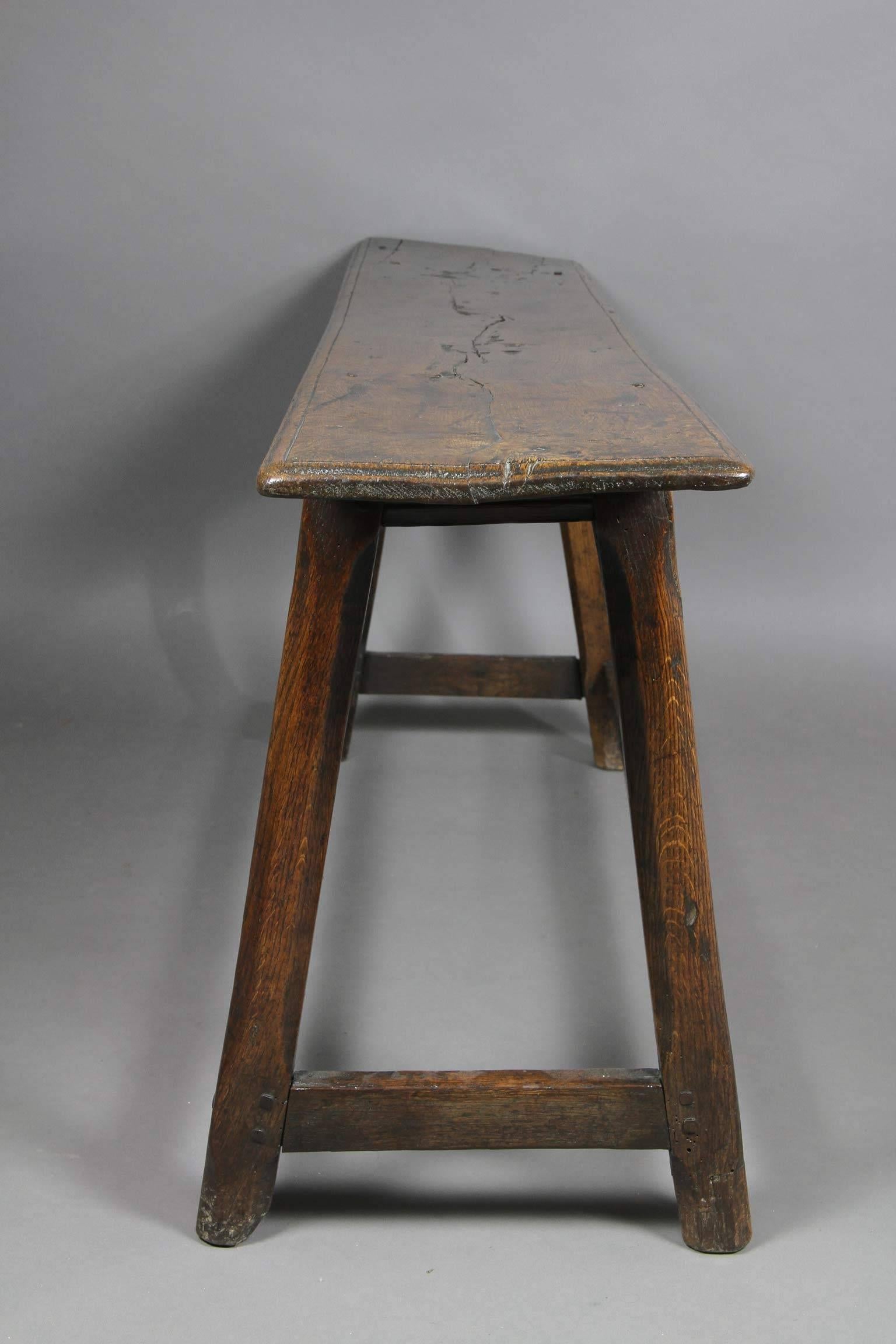 Late 17th Century Jacobean Oak Bench