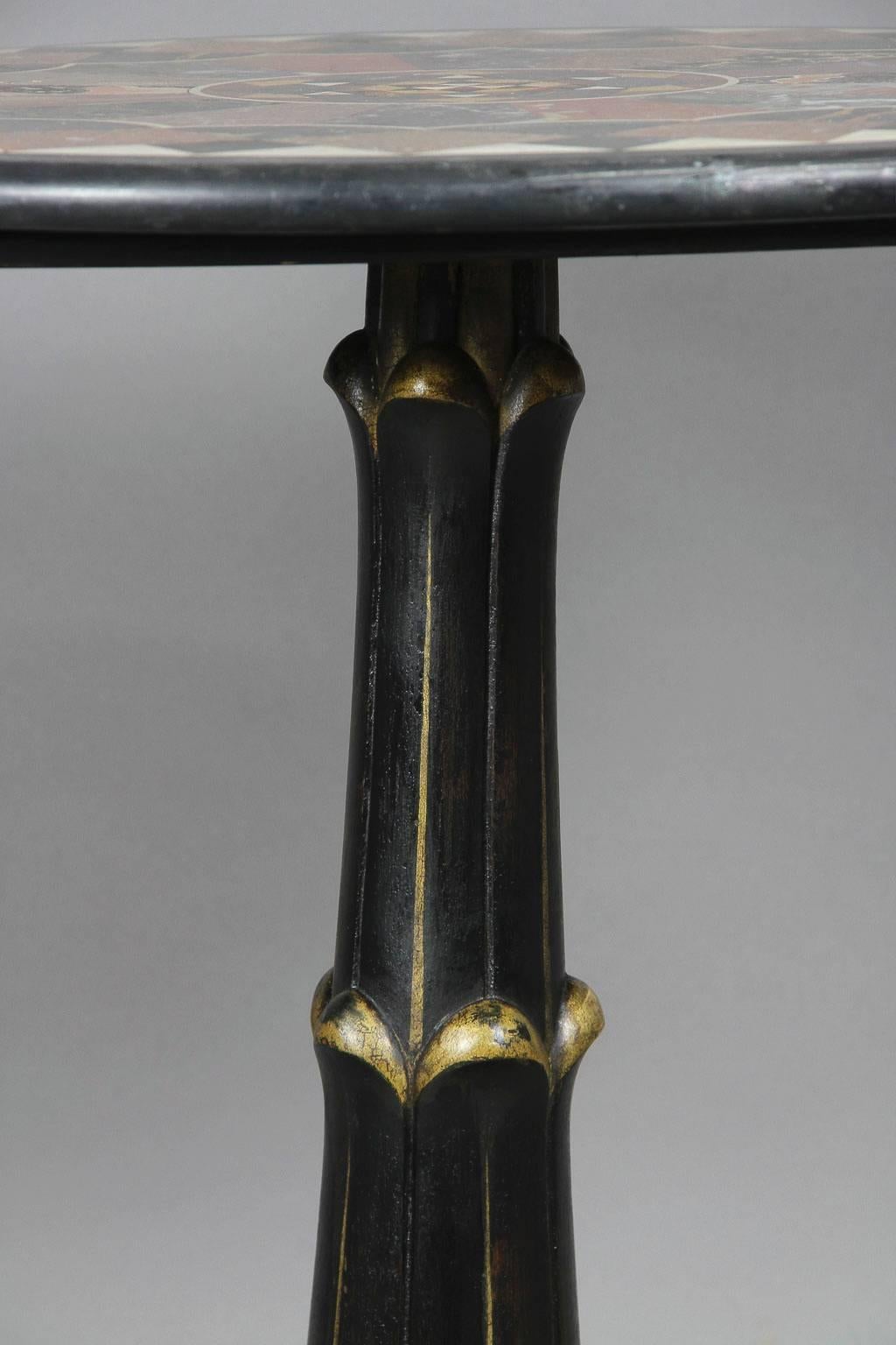 Regency Specimen Marble Ebonized and Gilded Side Table In Good Condition In Essex, MA