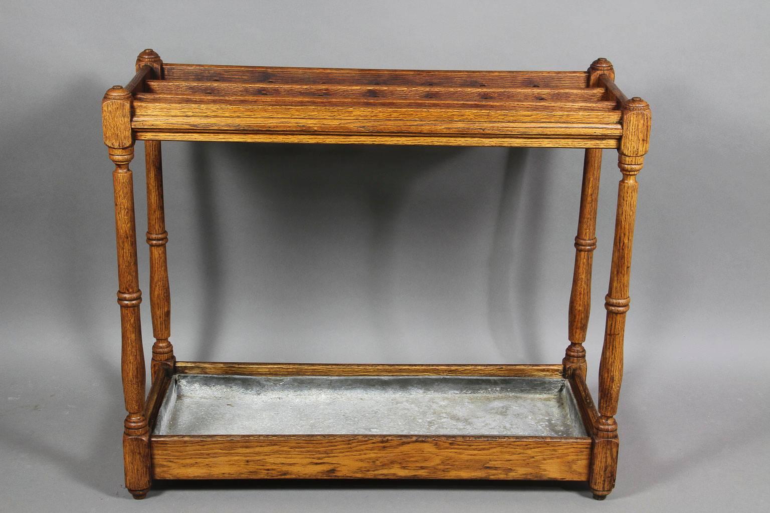 Edwardian English Oak Umbrella Stand