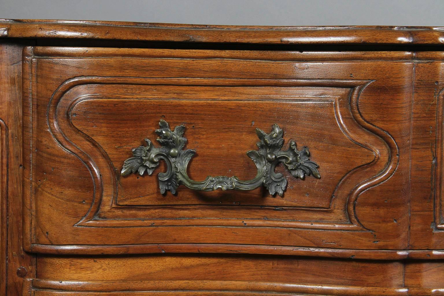 French Fine Louis XV Provincial Walnut Commode For Sale