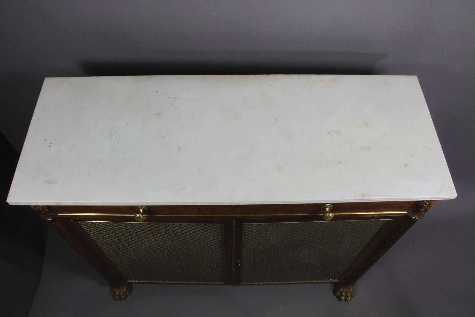 Early 19th Century Regency Rosewood and Bronze-Mounted Credenza