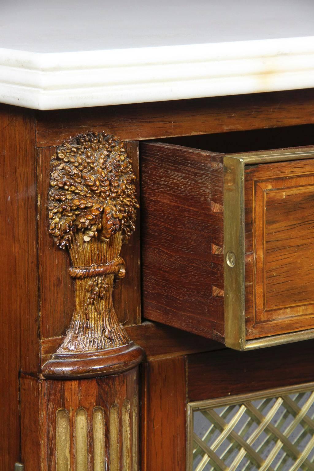 English Regency Rosewood and Bronze-Mounted Credenza