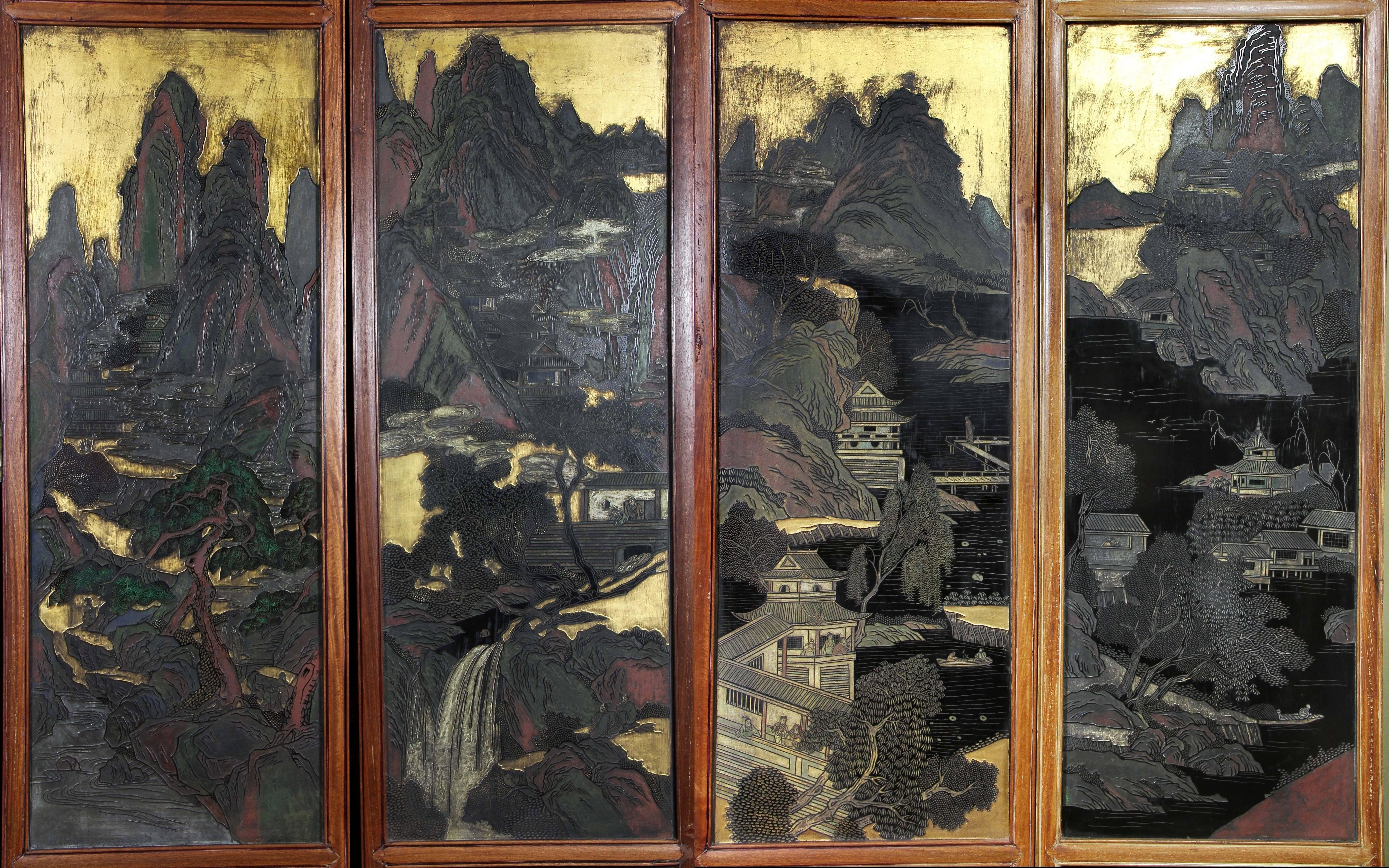Late 19th Century Chinese Coromandel Six-Panel Screen