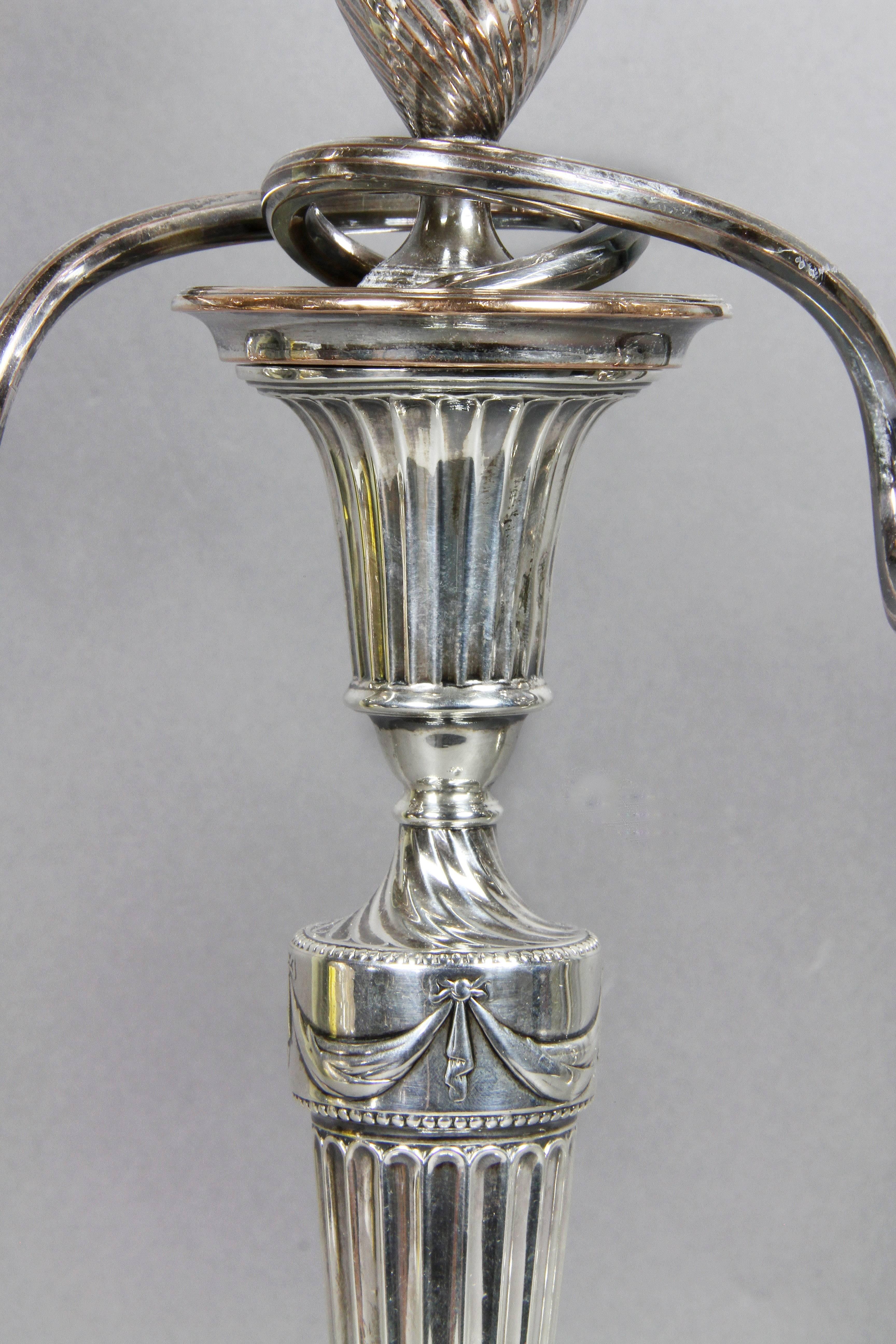 Pair of George III Sterling and Sheffield Plate Candelabra 1