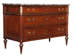Directoire Mahogany and Brass-Mounted Commode