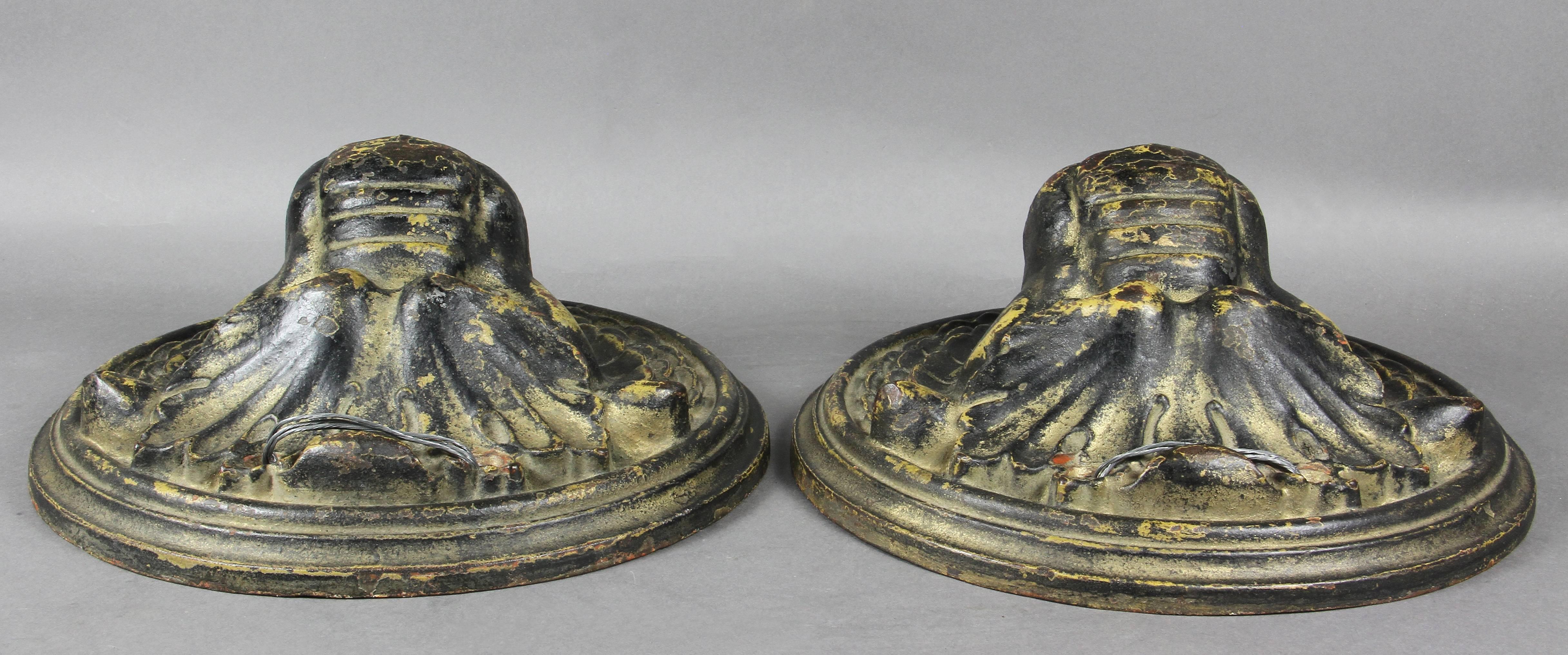 Pair of Victorian Cast Iron Lion Form Well Heads 2