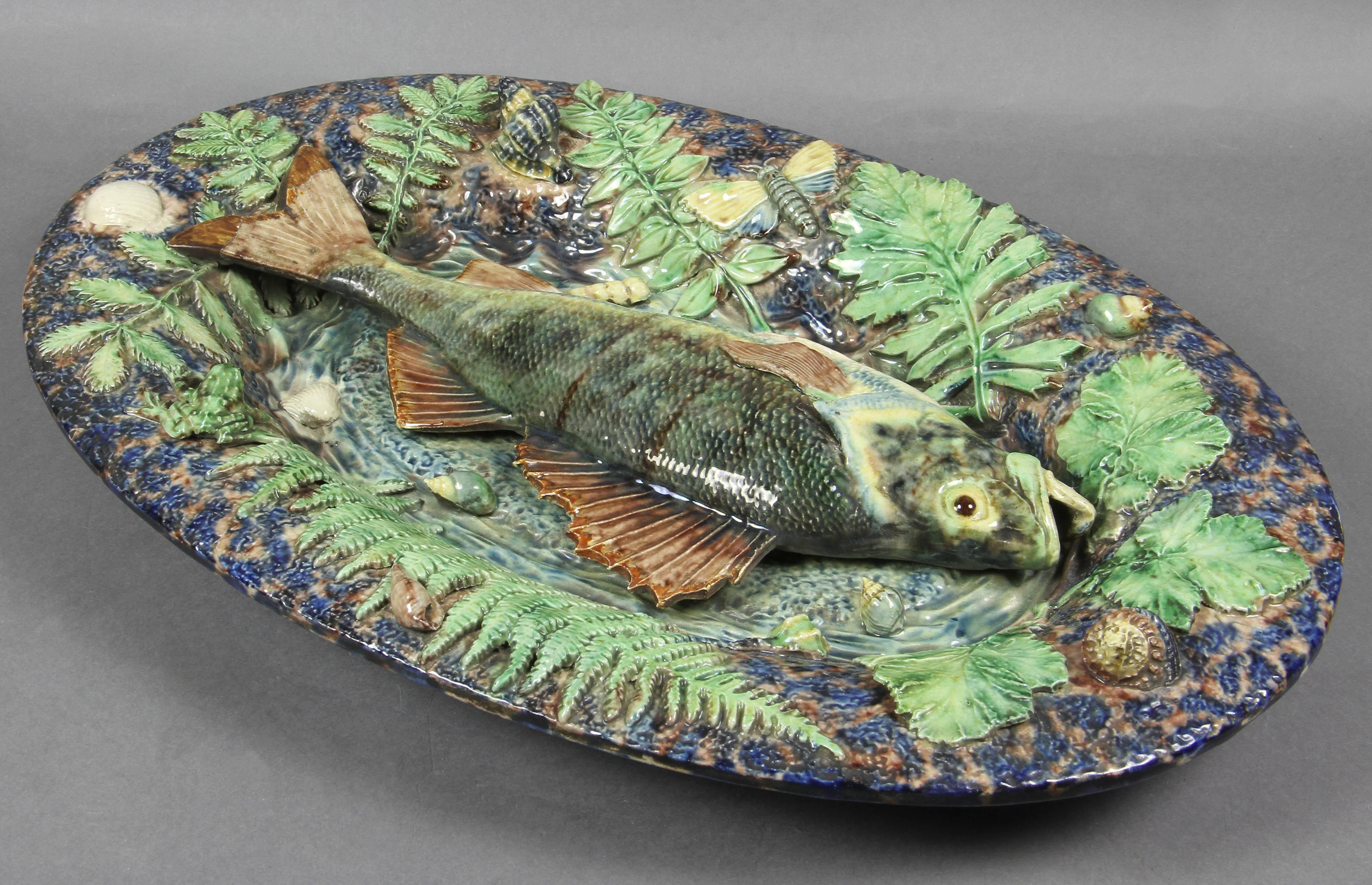 Victorian Palissy Ware Fish Platter