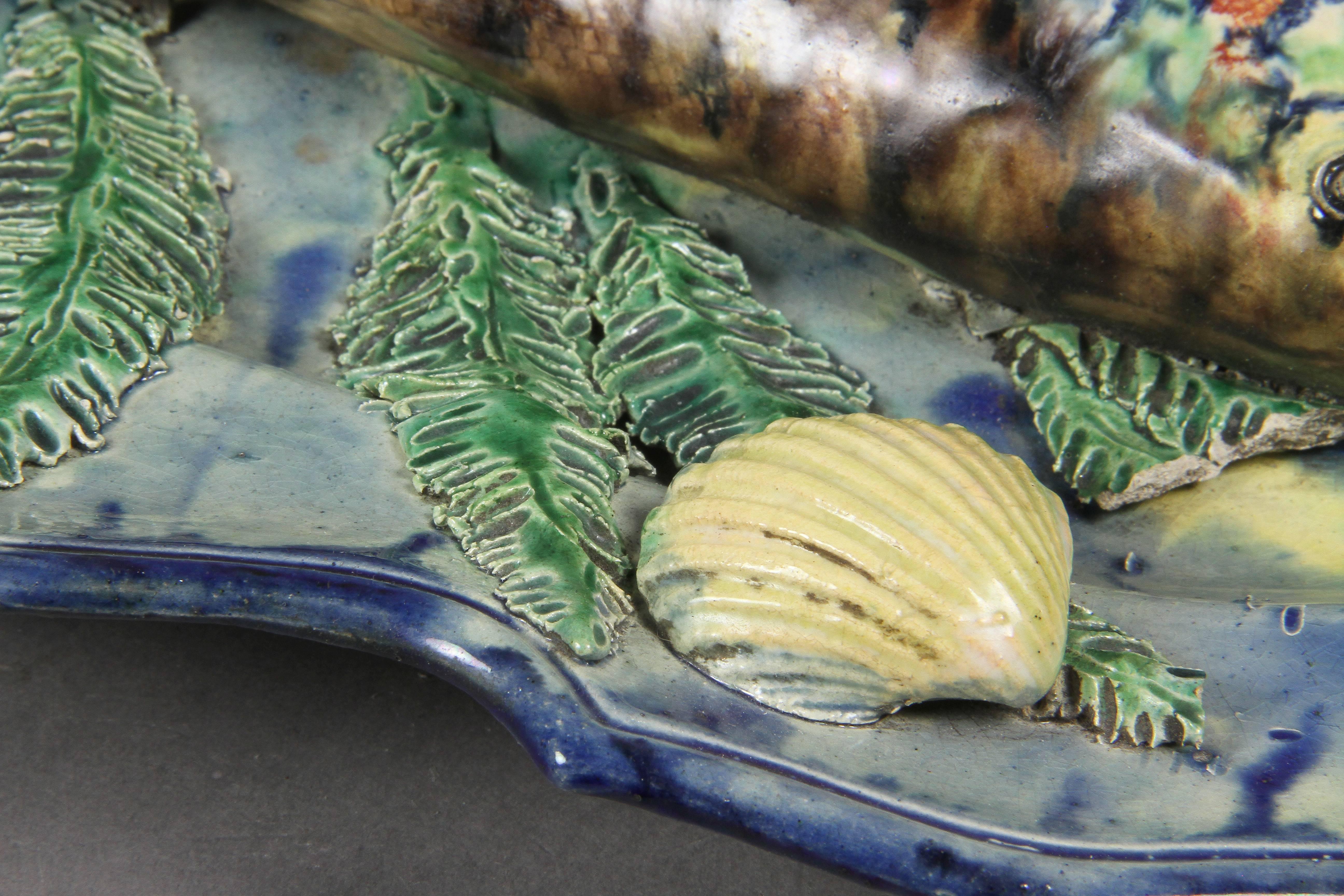 Mid-19th Century Palissy Ware Fish Platter