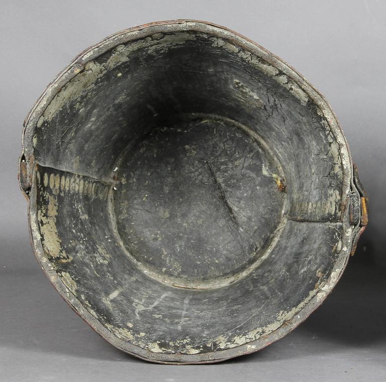 Red Leather Fire Bucket at 1stDibs