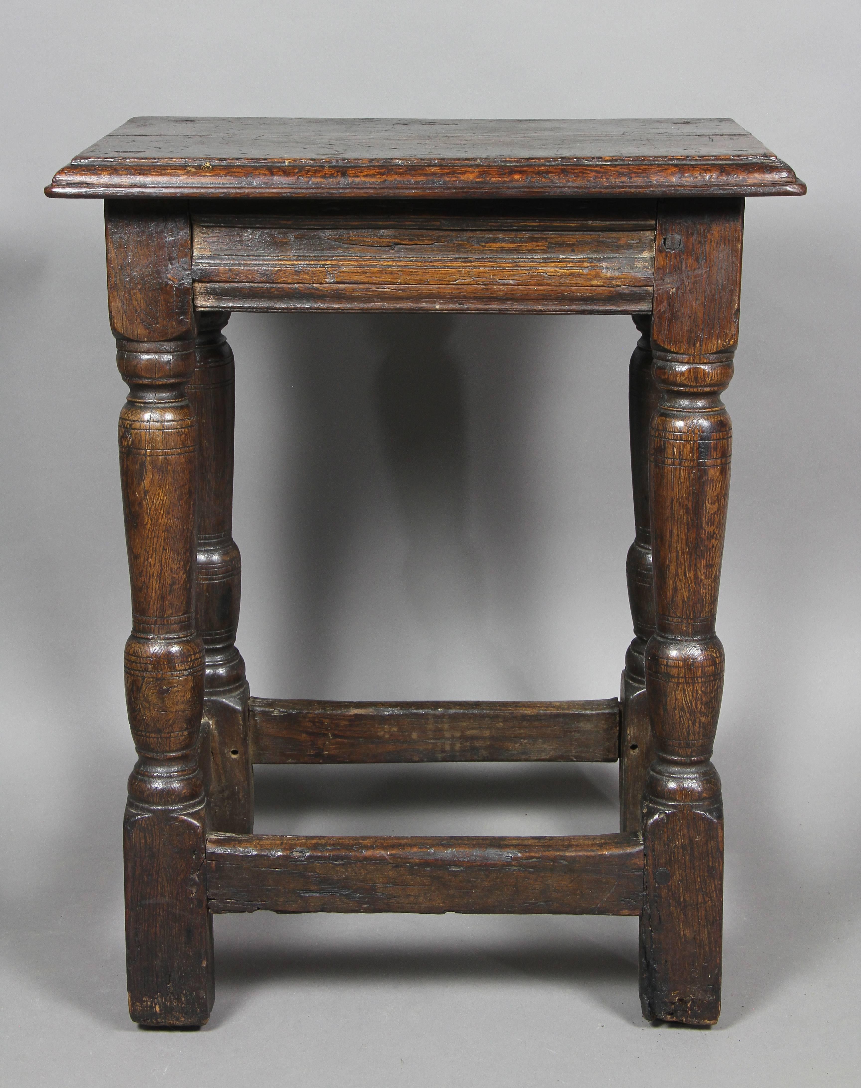 English Jacobean Oak Joint Stool