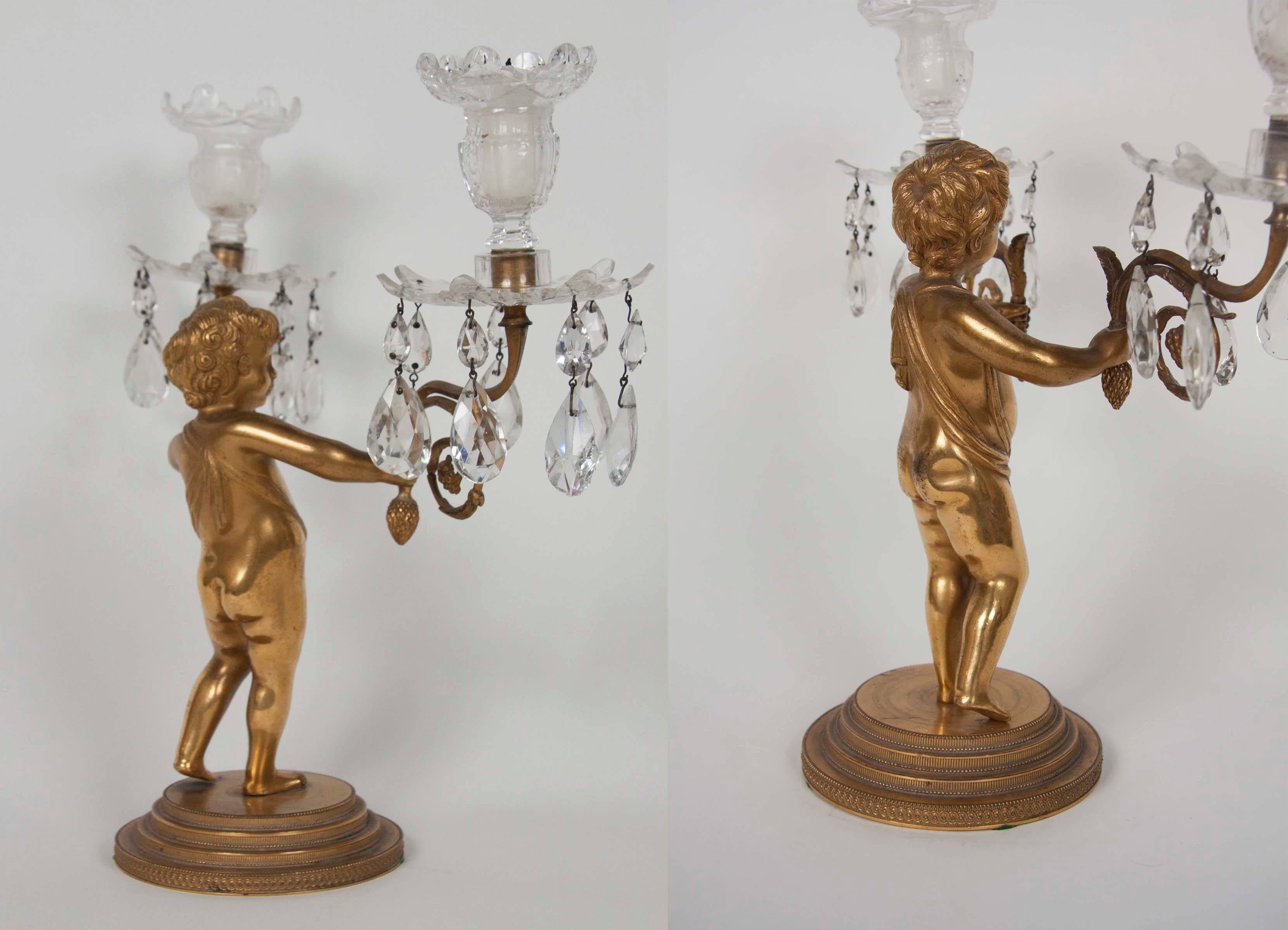 Paire de candélabres figuratifs en bronze doré de style Régence de Matthew Boulton Bon état - En vente à Essex, MA
