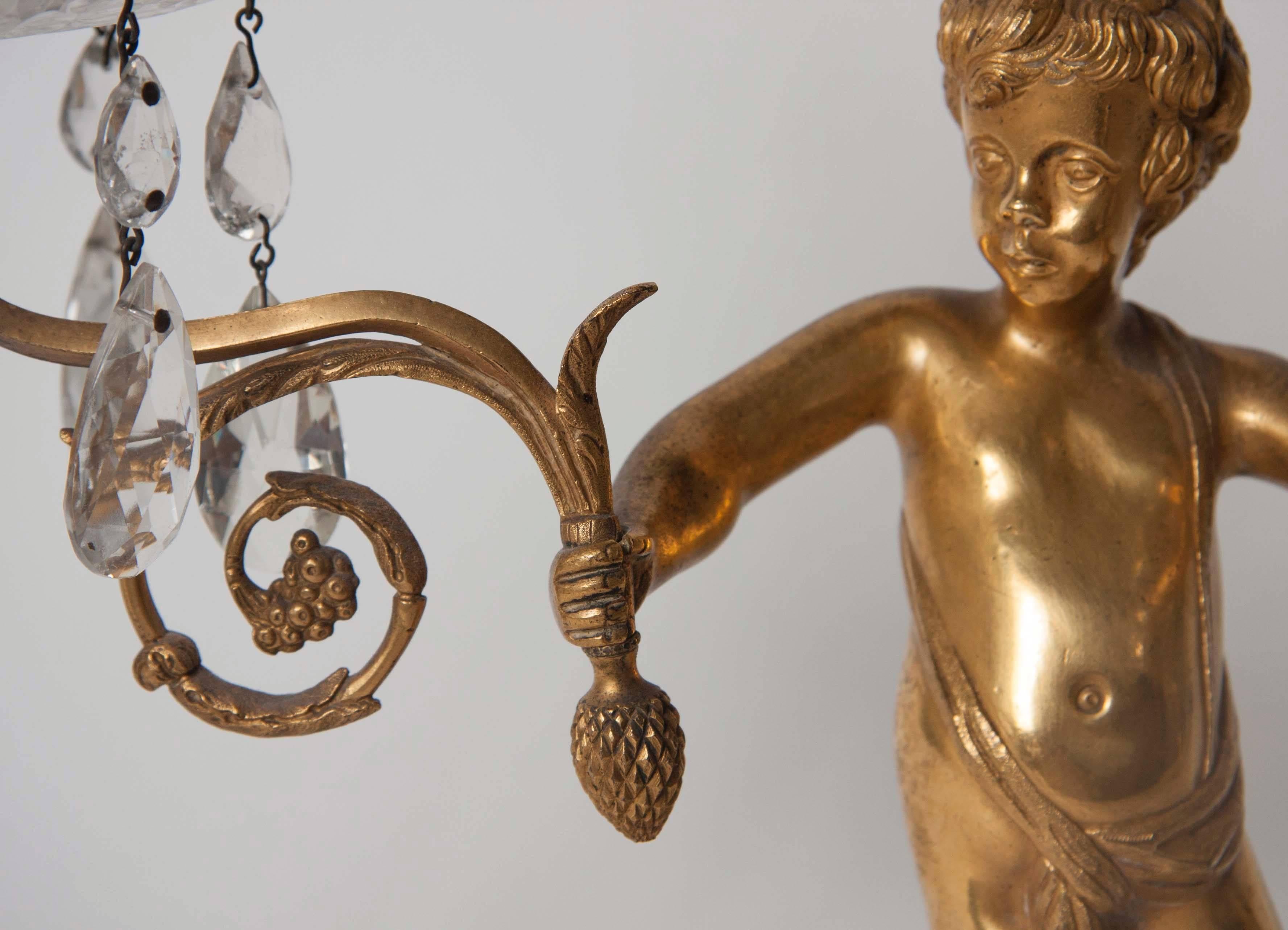 Coppia di candelabri figurativi in bronzo dorato Regency di Matthew Boulton in vendita 1