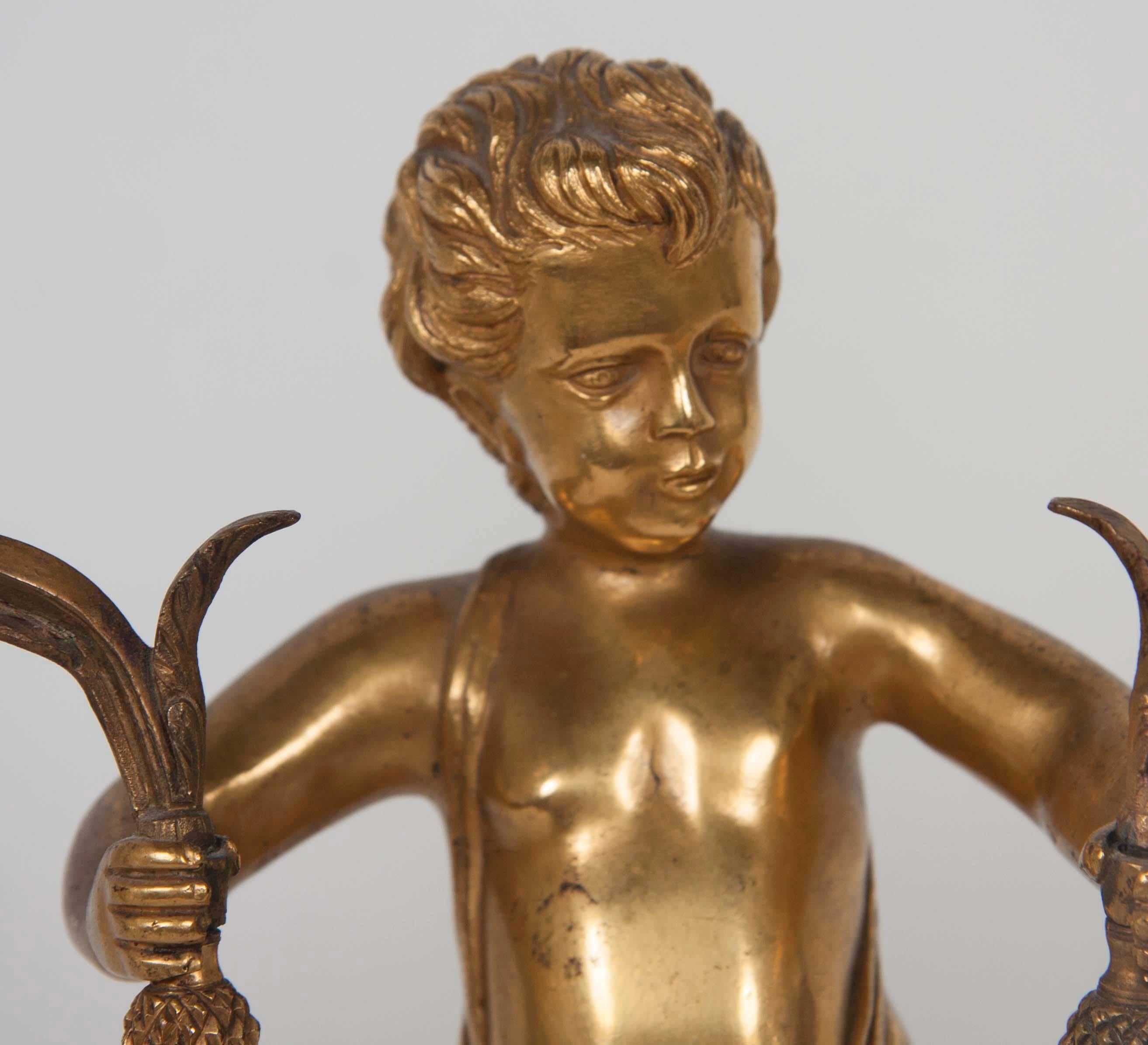 Pair of Regency Gilt Bronze Figural Candelabra by Matthew Boulton For Sale 2