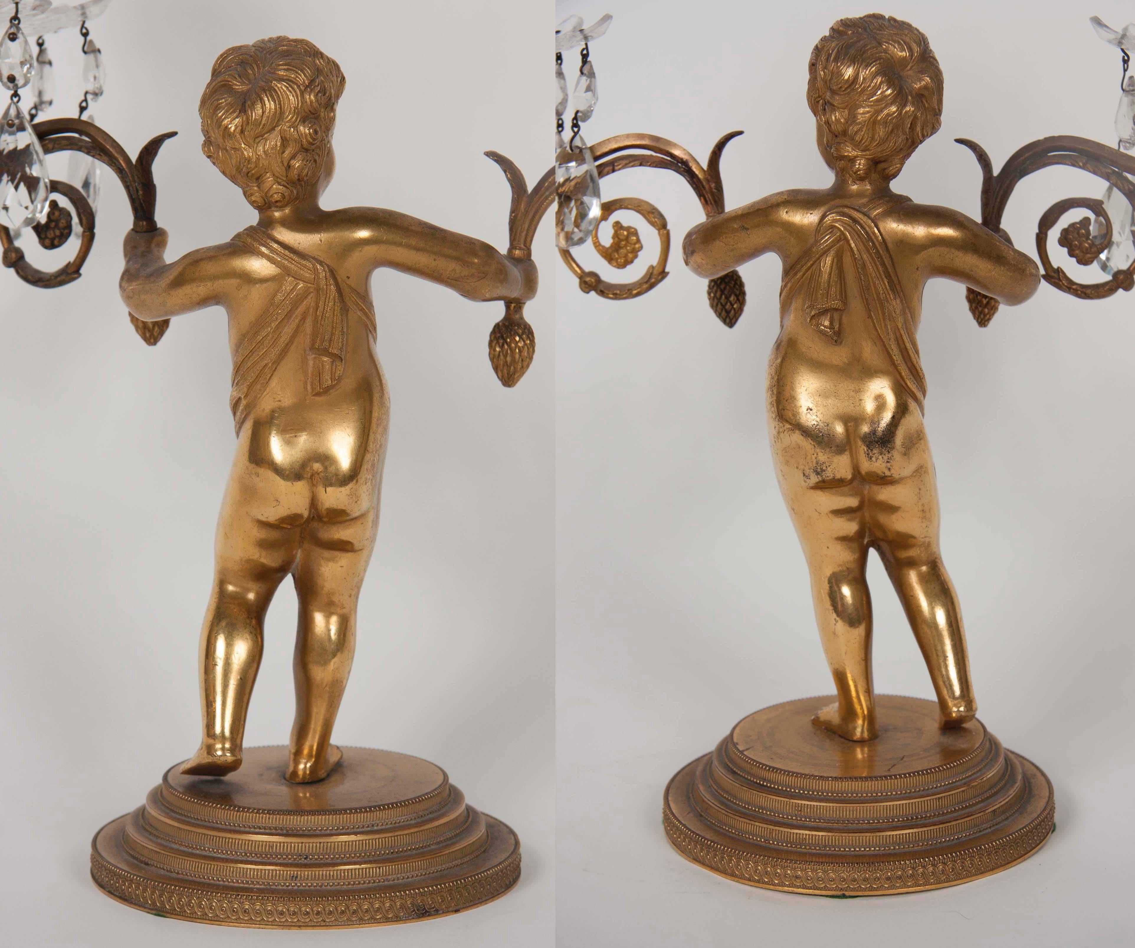 Pair of Regency Gilt Bronze Figural Candelabra by Matthew Boulton For Sale 5