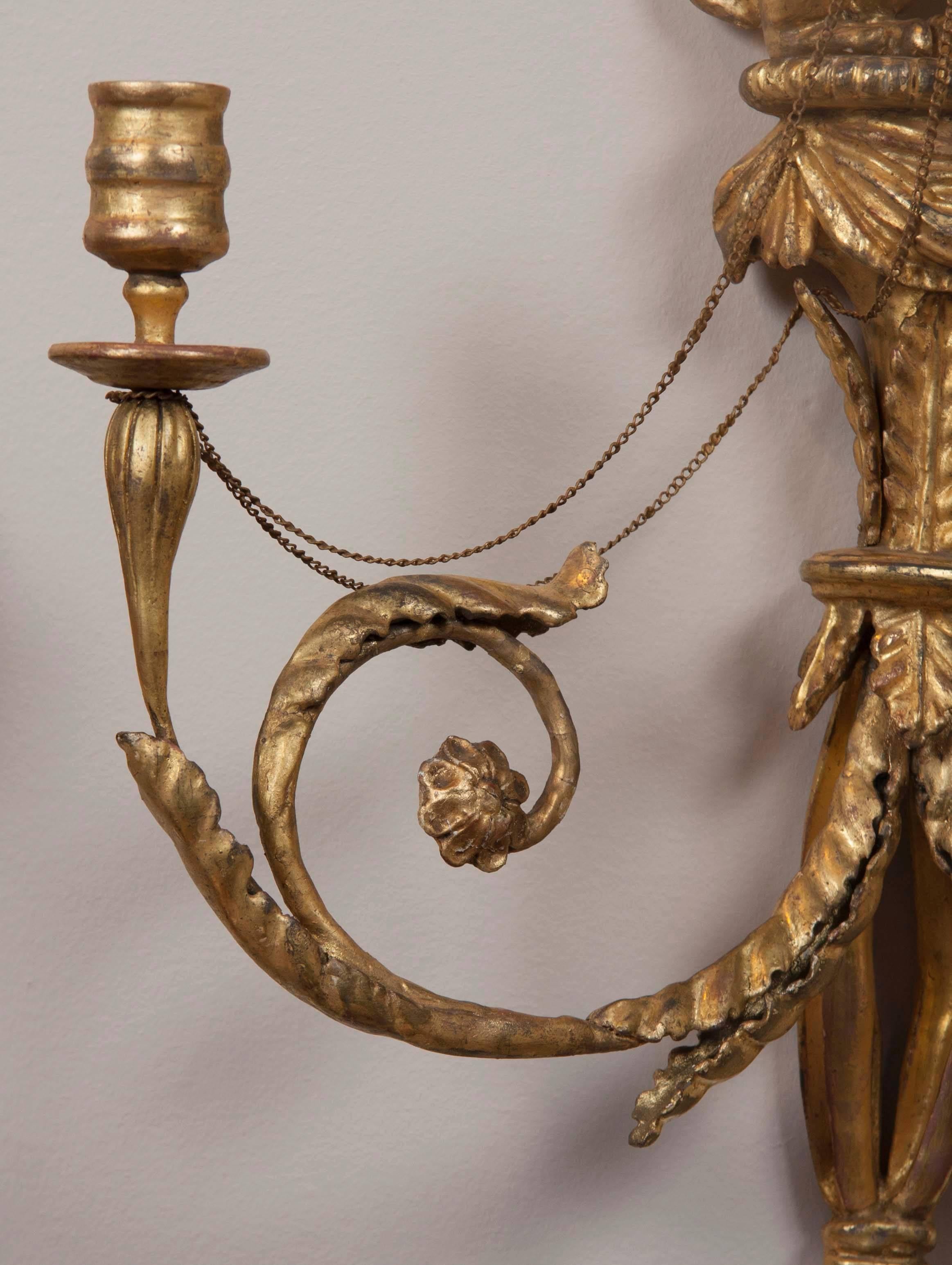 Other Pair of Regency Style Giltwood Gryphon Wall Sconces For Sale