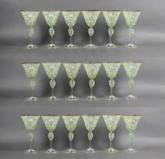 Large Set of Enameled Venetian Stemware and Dessert Cups