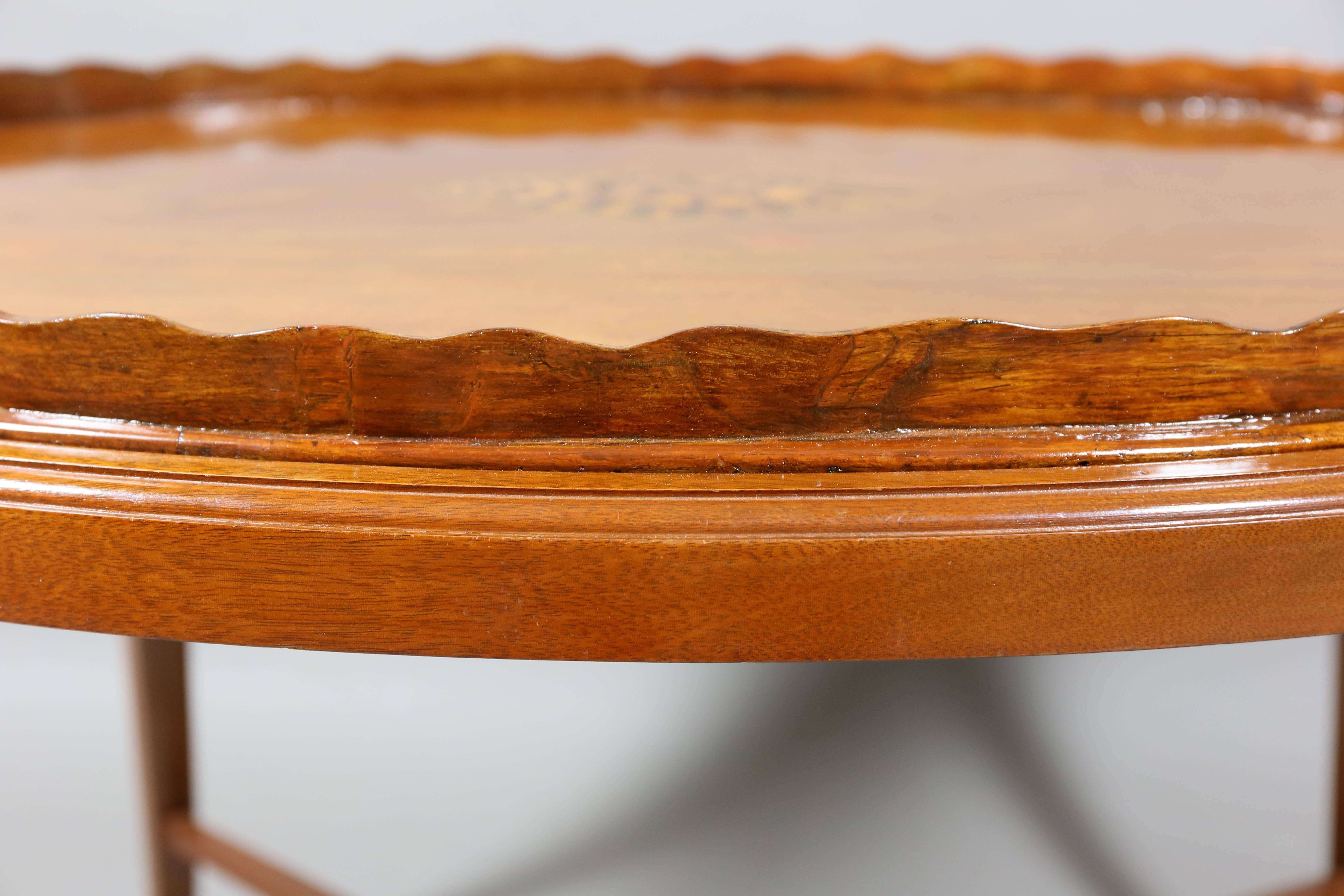 George III Mahogany Tray Top Coffee Table In Good Condition In Essex, MA