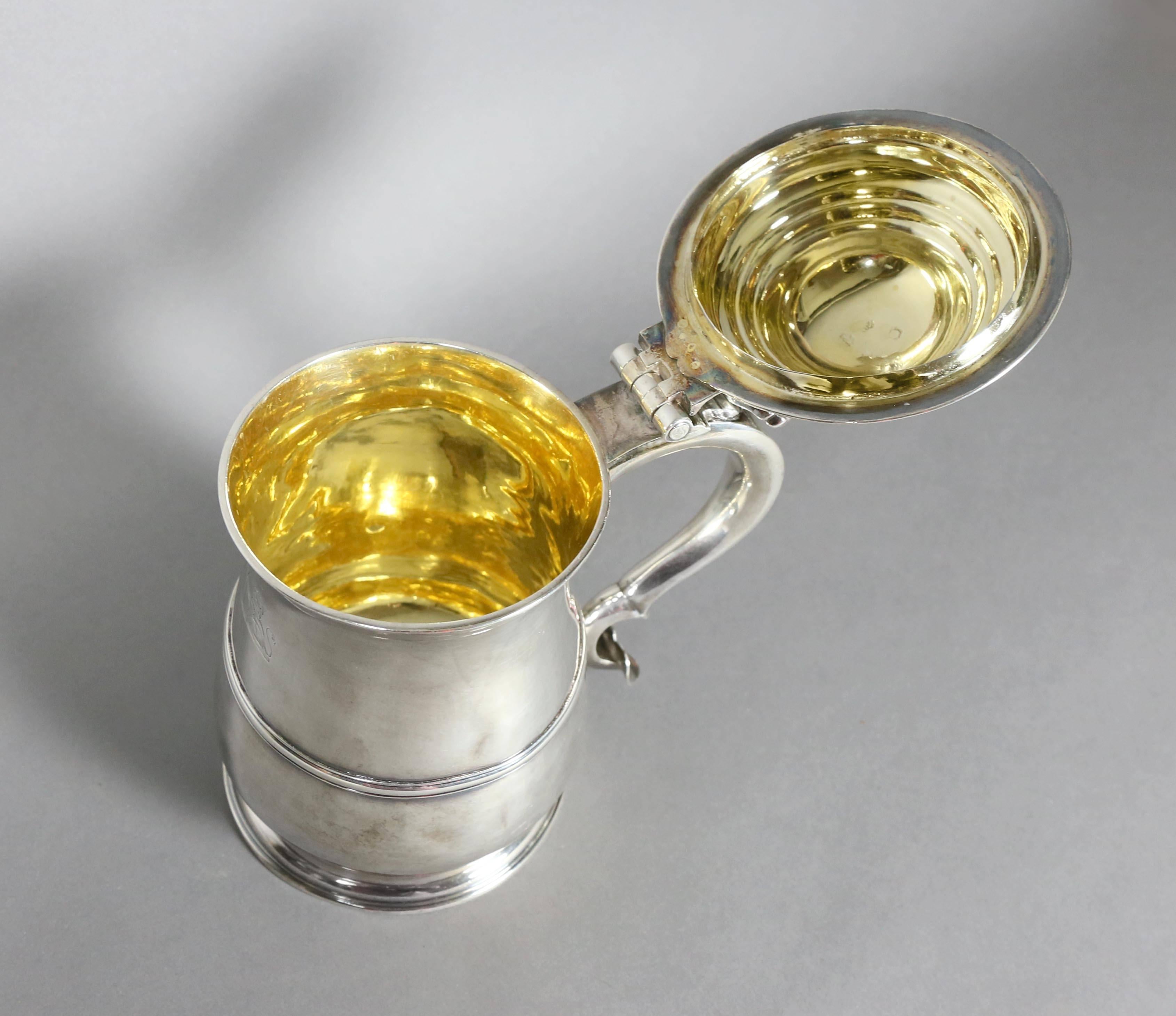 Mid-18th Century George II Sterling Tankard by R. Gurley, London