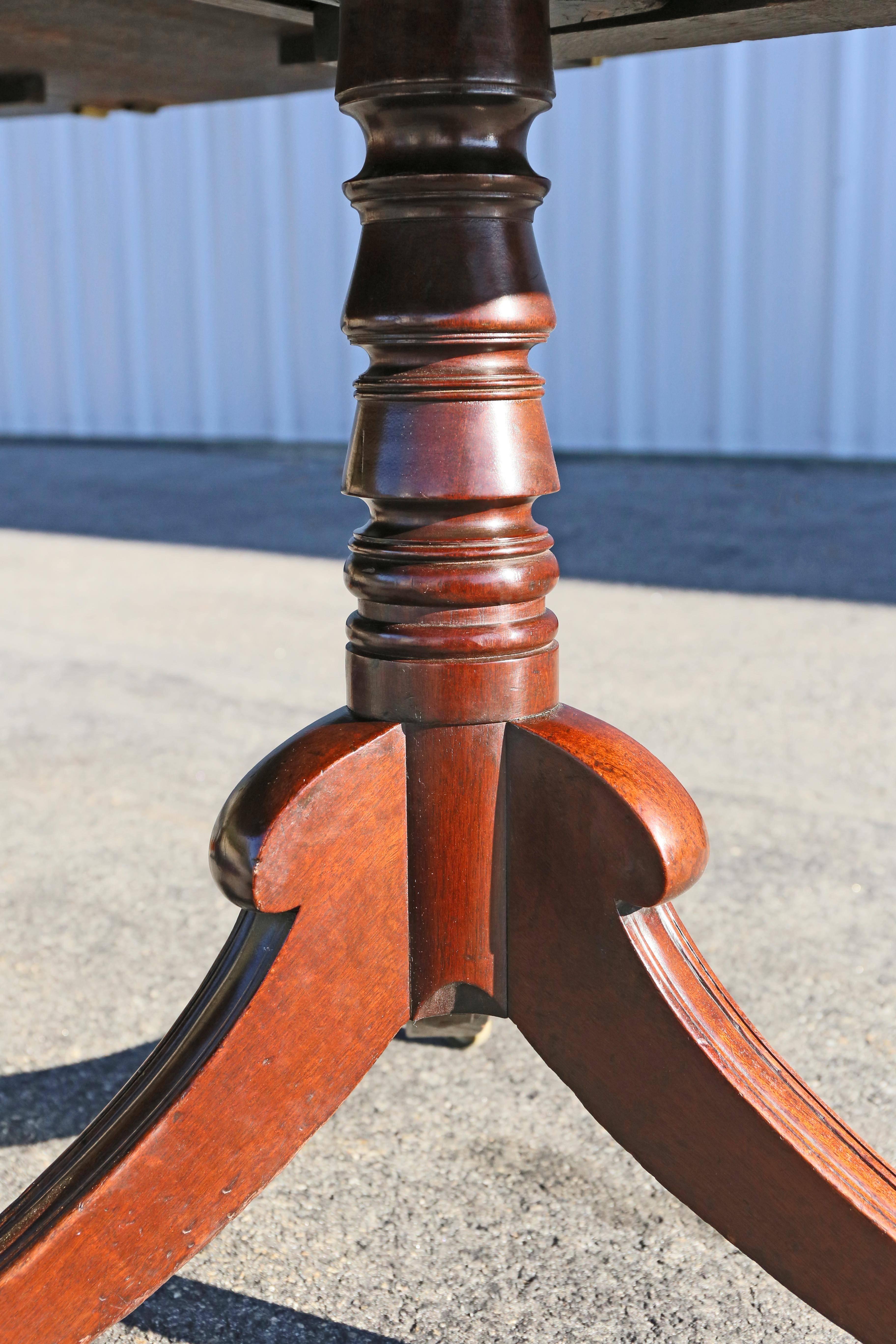 Small Regency Two-Pedestal Mahogany Dining Table 1