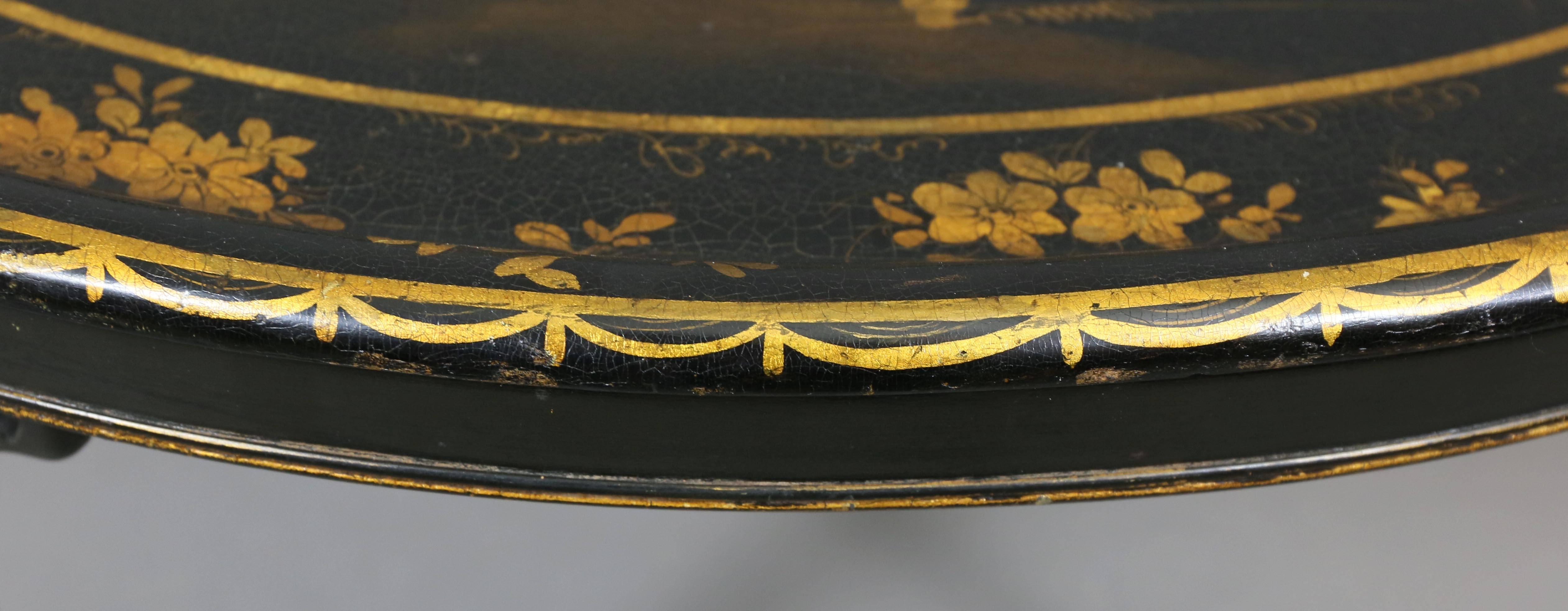 19th Century Victorian Chinoiserie Papier Mache Tray Table