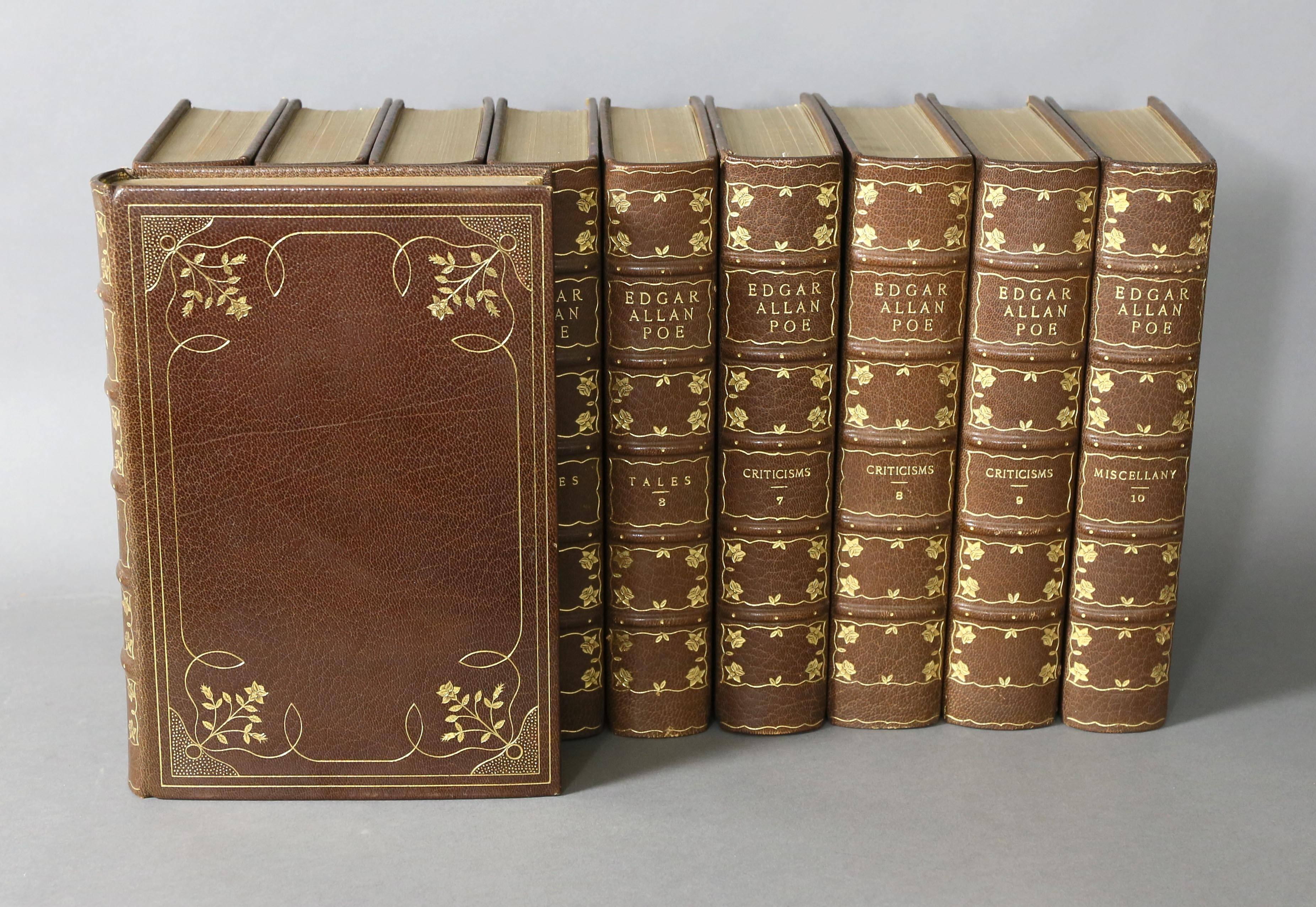 Fine Set of Ten Leather Bound Volumes, The Complete Works of Edgar Allan Poe 5