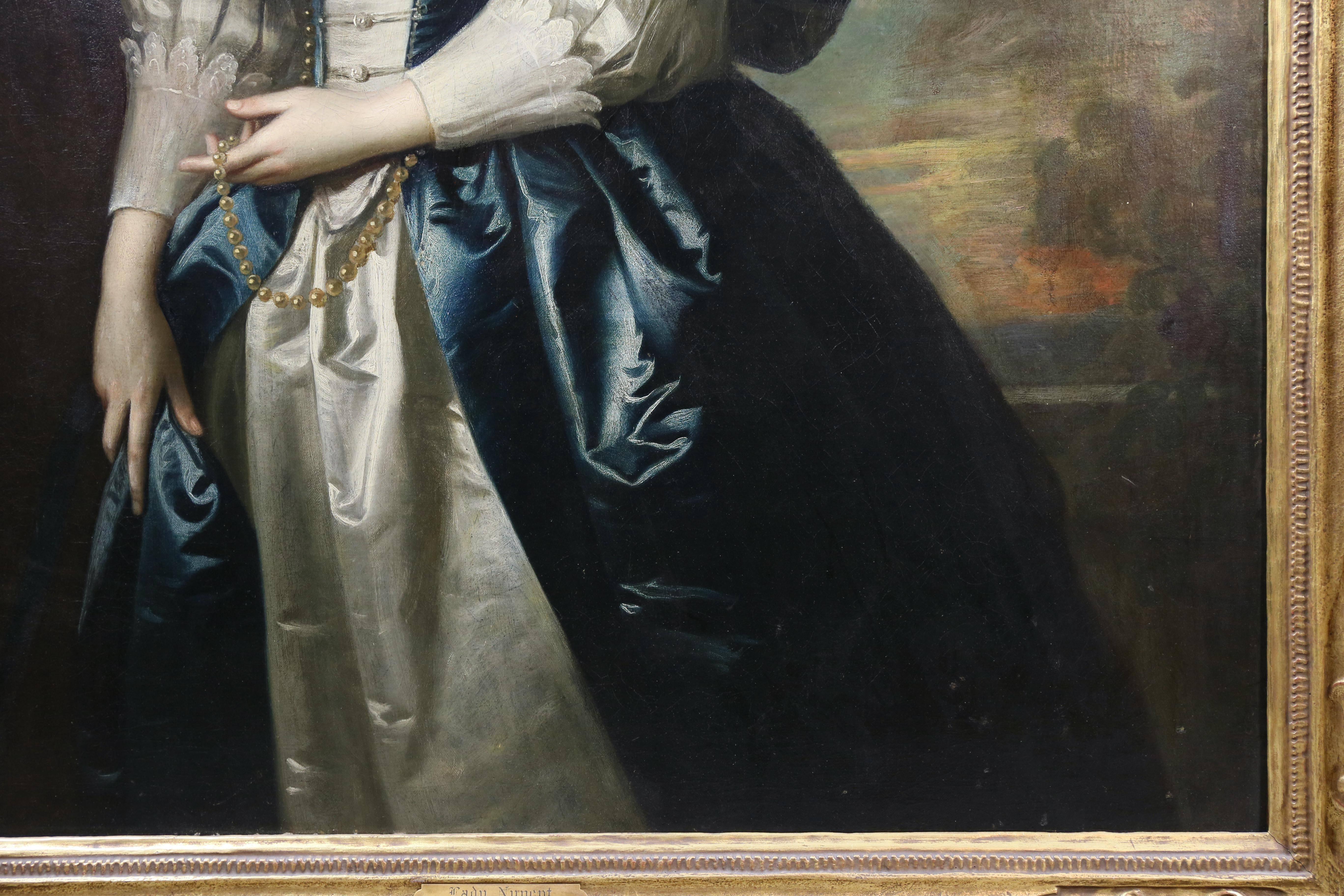 Framed Portrait of Lady Nugent by Thomas Hudson with Carrig Rohane Frame In Good Condition In Essex, MA