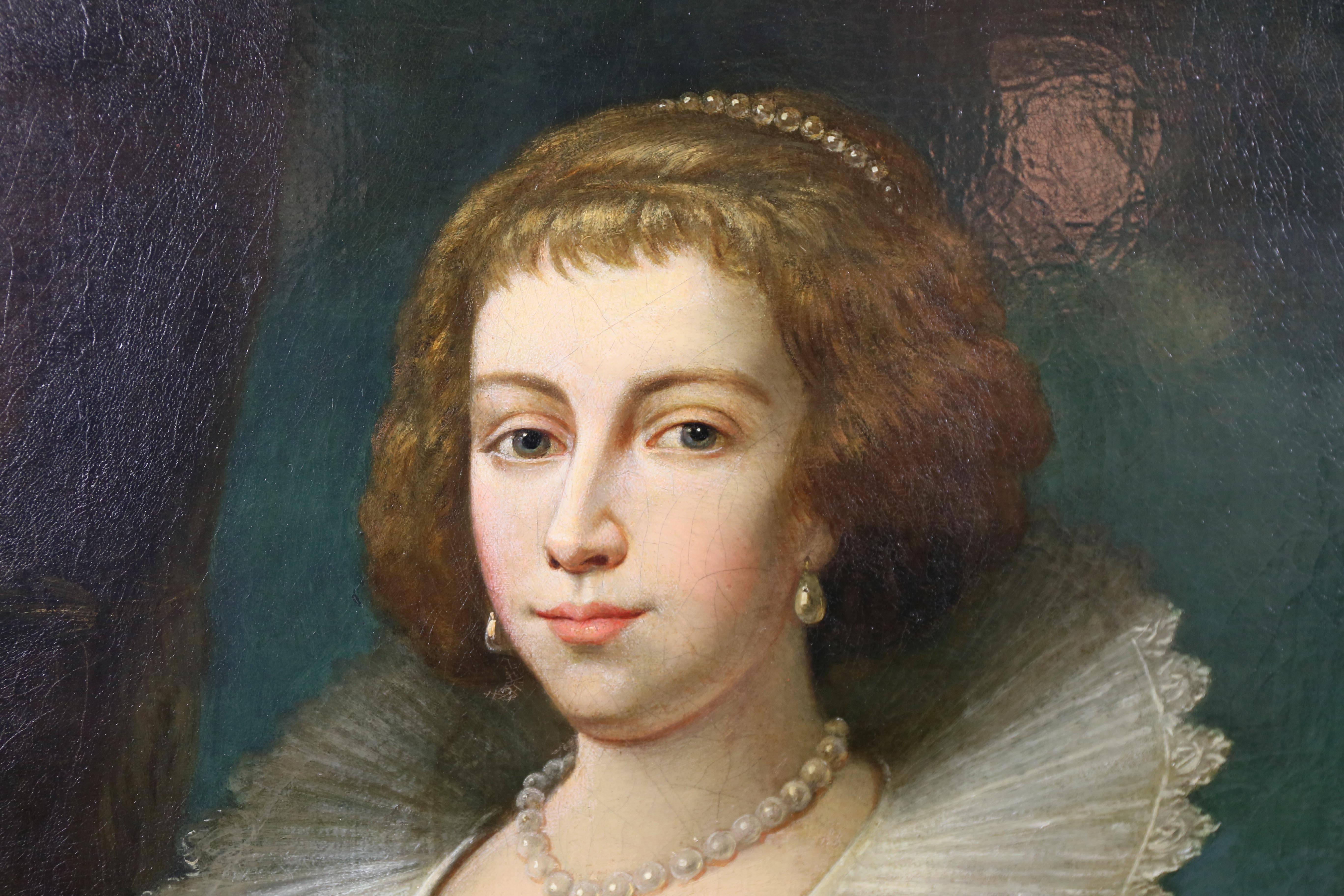 Three quarter length portrait with blue satin dress in a sunset landscape with curtain. Exhibited Boston Museum Fine Arts reference number 307.28. Lent by Willoughby H Stuart. Also Wildenstein written in chalk. Estate of Bayard Thayer.