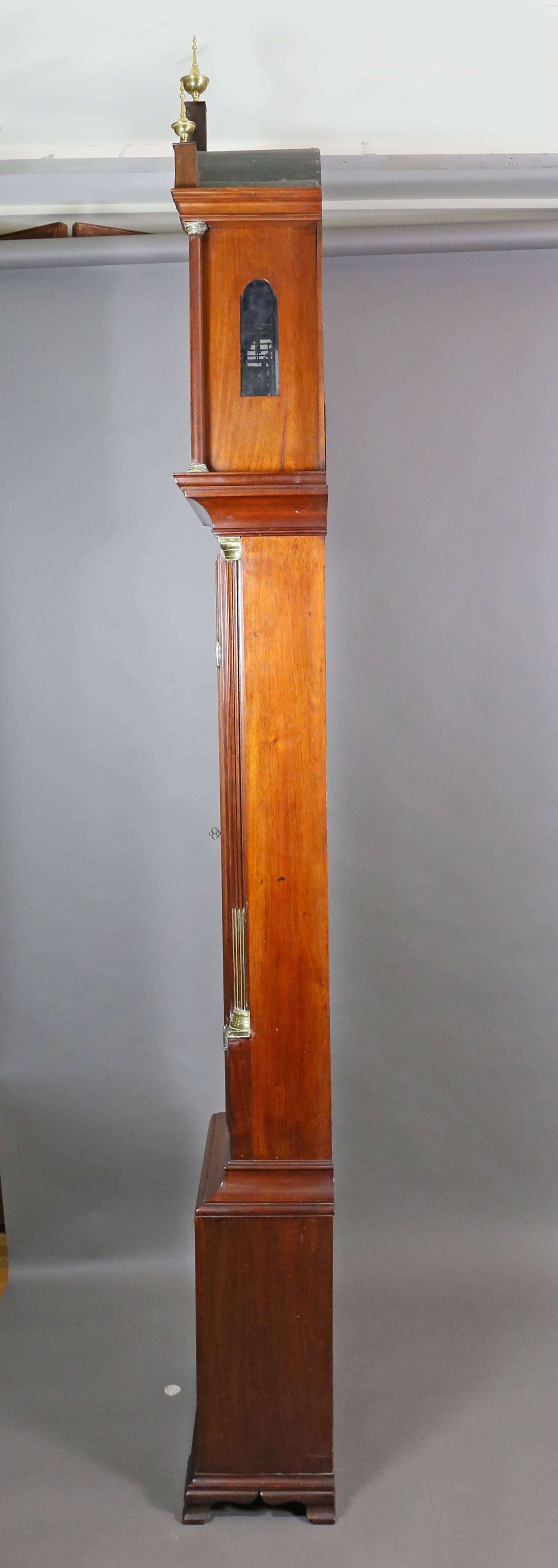 American Federal Mahogany Tall Case Clock by Aaron Willard