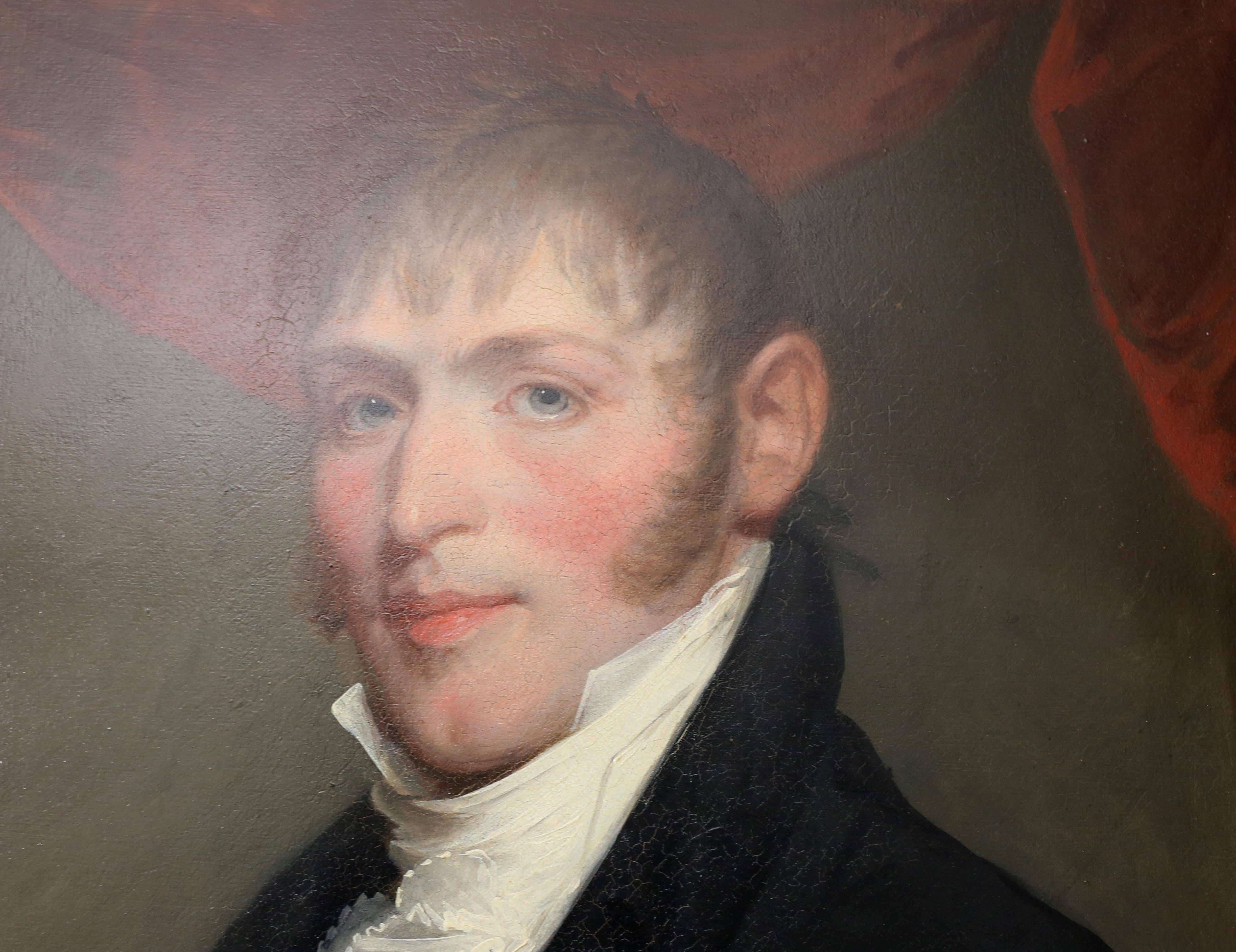 Oil on Panel Portrait of Benjamin Bussey Jr by Gilbert Stuart In Good Condition In Essex, MA