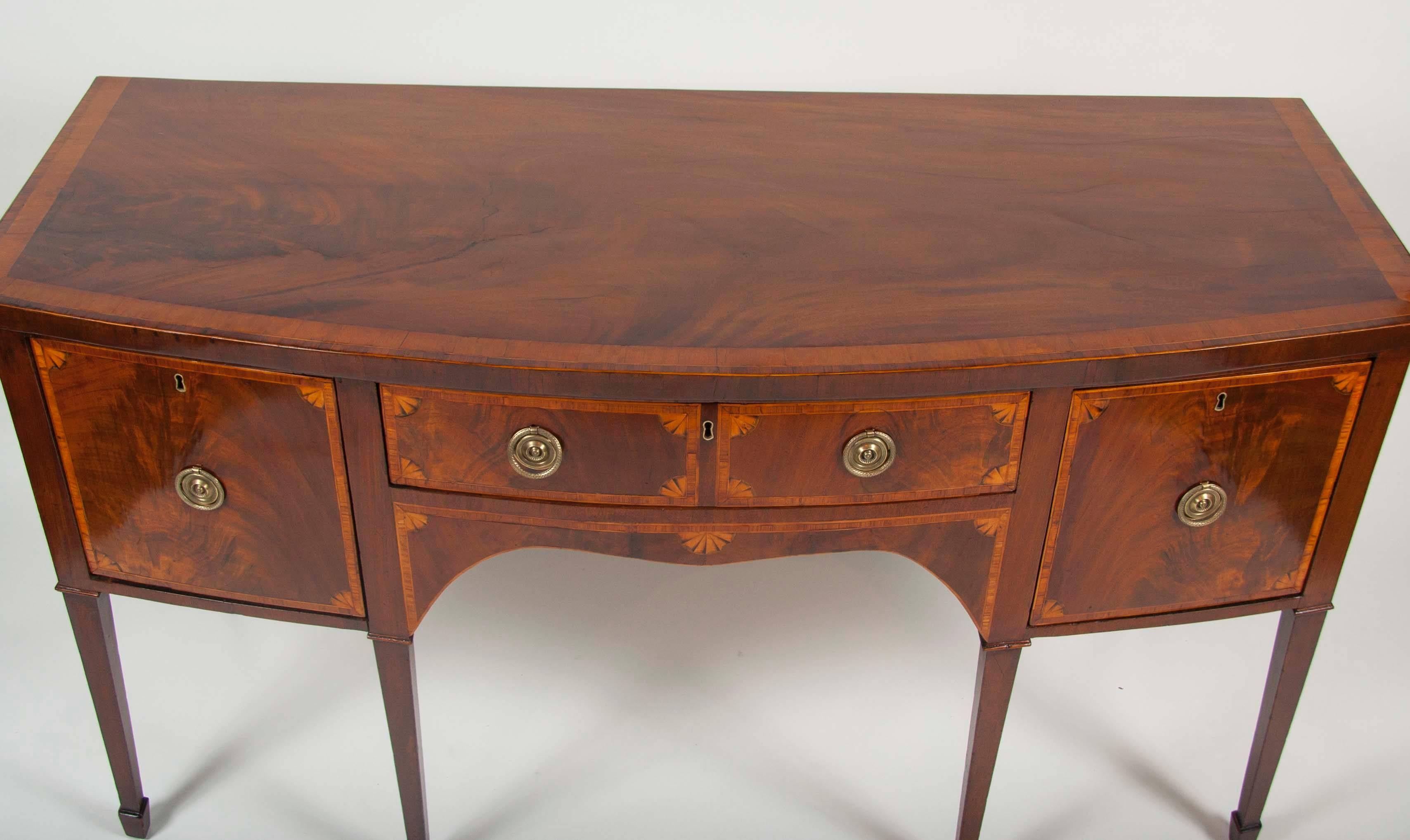 Late 18th Century Fine George III Mahogany and Satinwood Inlaid Sideboard